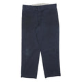 DICKIES Mens Cotton Blend Navy Regular Straight Trousers W38 L30 Workwear Casual