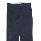 DICKIES Mens Cotton Blend Navy Regular Straight Trousers W38 L30 Workwear Casual