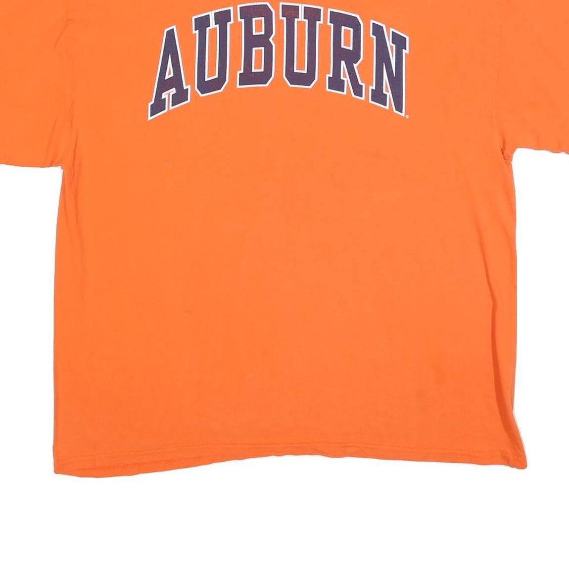 GILDAN Mens Orange Auburn Graphic T-Shirt XL Short Sleeve Crew Neck Cotton Blend