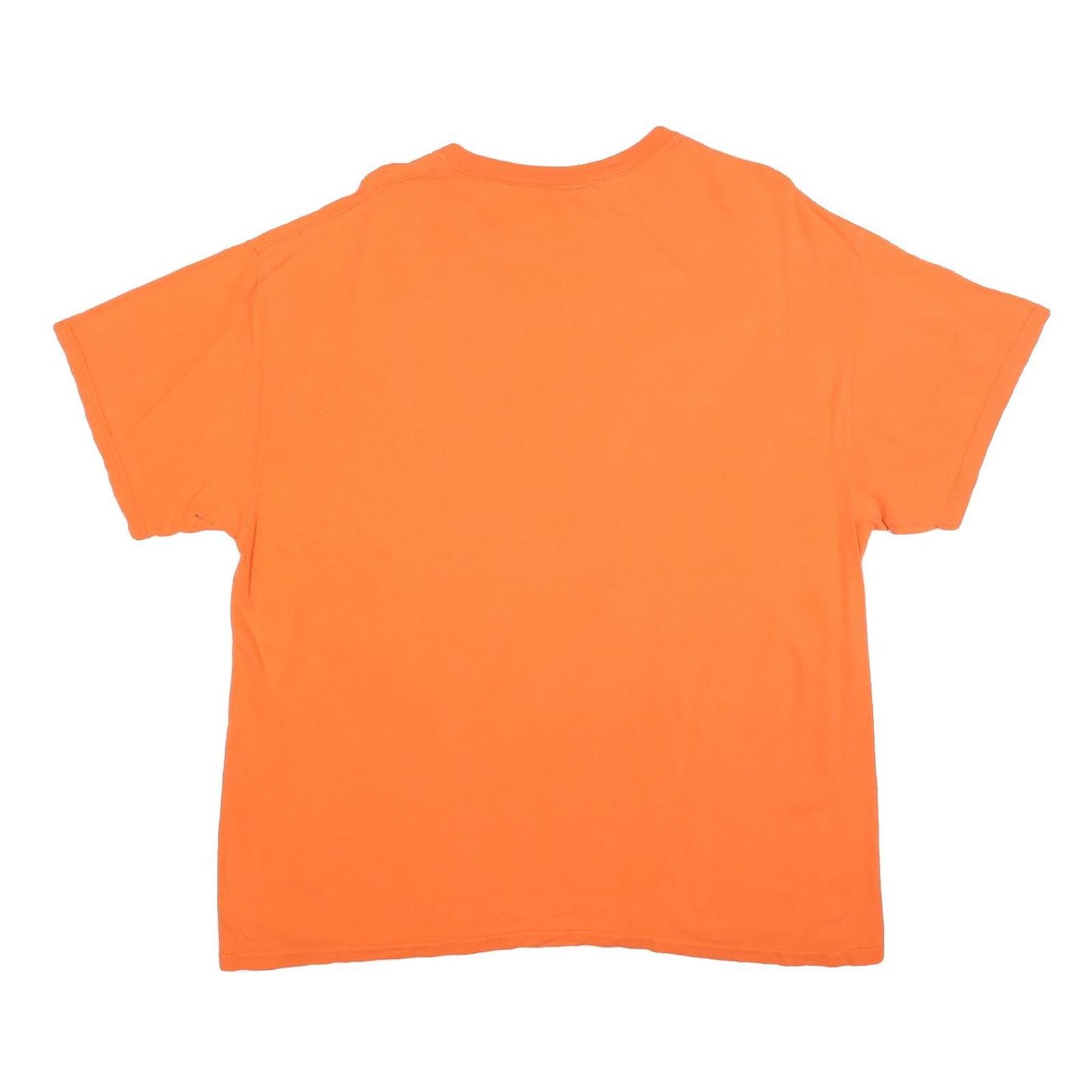 GILDAN Mens Orange Auburn Graphic T-Shirt XL Short Sleeve Crew Neck Cotton Blend