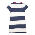 TOMMY HILFIGER Womens Blue & White Stripe Day Jersey Short Sleeve XS Dress