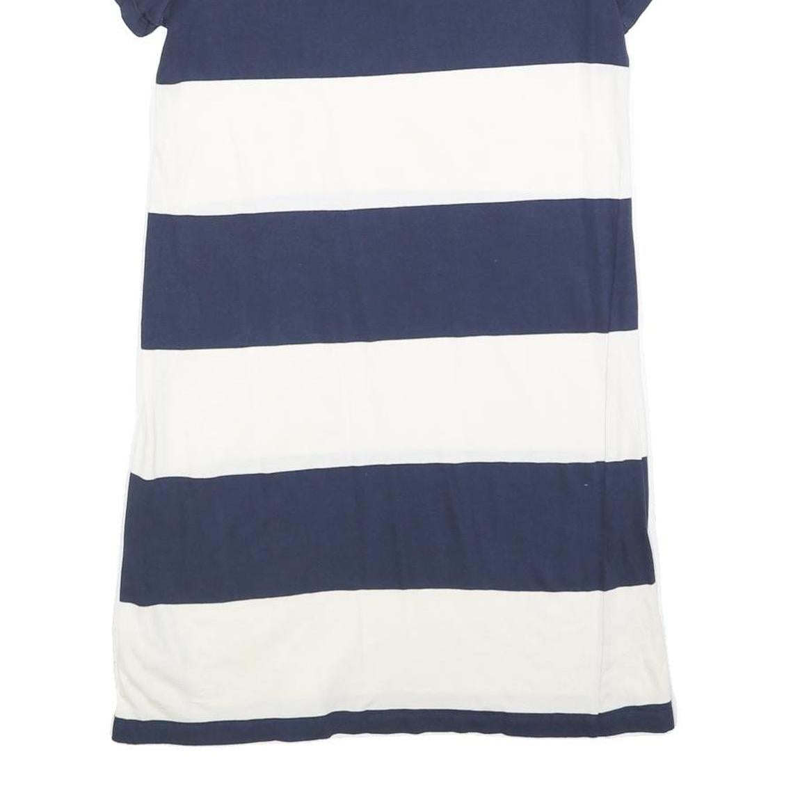 TOMMY HILFIGER Womens Blue & White Stripe Day Jersey Short Sleeve XS Dress