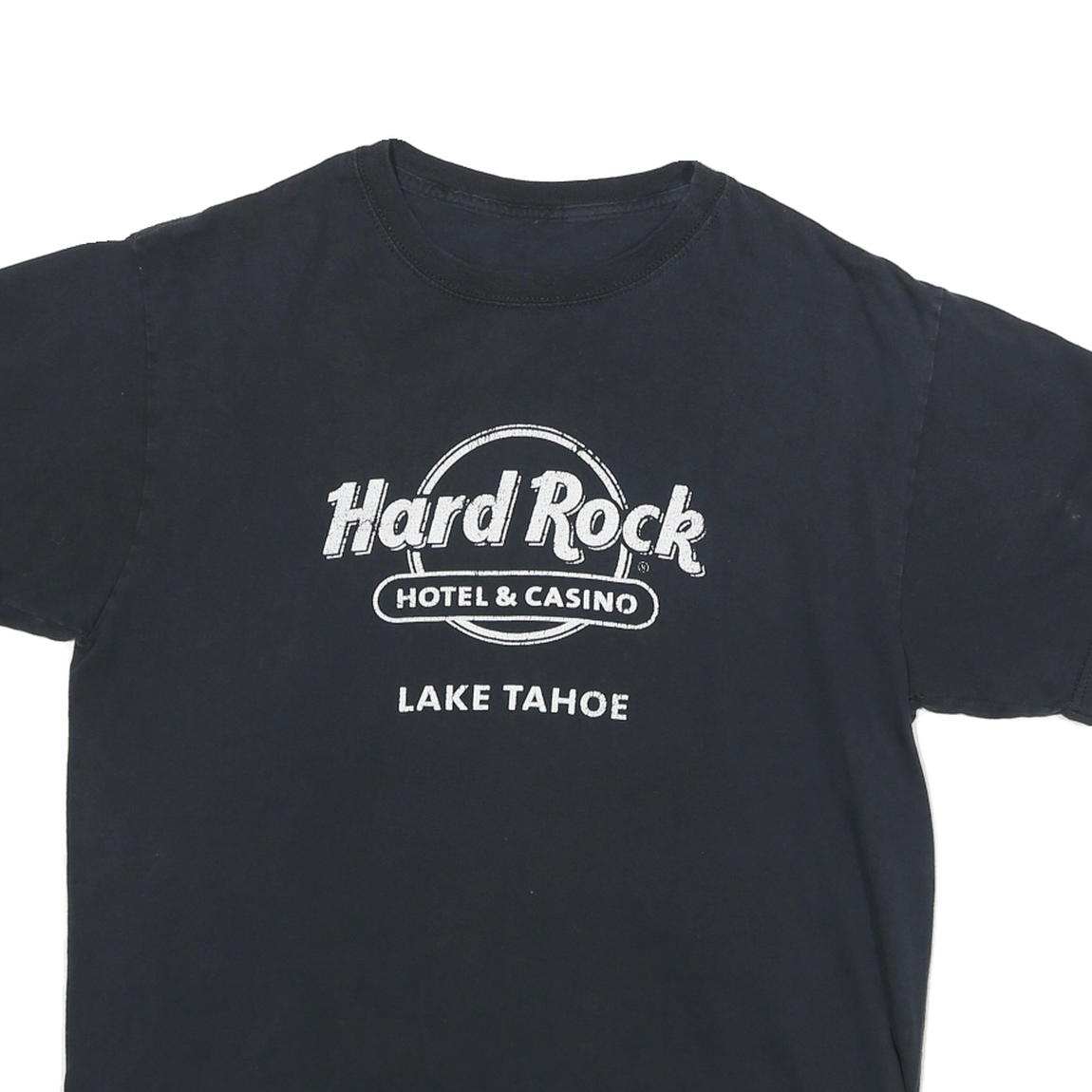 HARD ROCK CAFE Mens Black Lake Tahoe Graphic T-Shirt S Short Sleeve Crew Neck