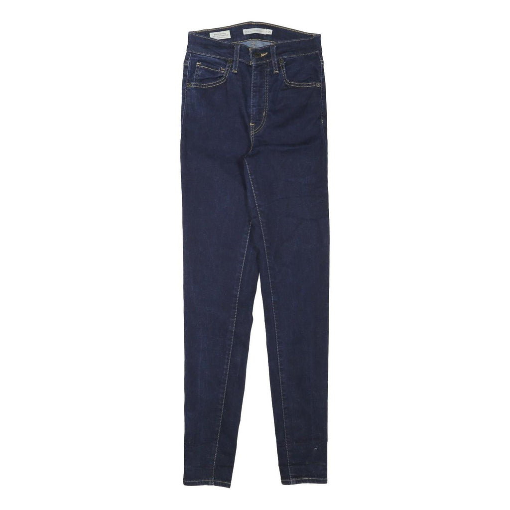 LEVI'S Womens Slim Fit Skinny Denim Dark Blue W23 L29 Cotton Blend Zip Jeans