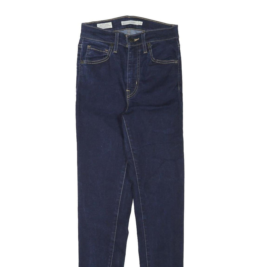 LEVI'S Womens Slim Fit Skinny Denim Dark Blue W23 L29 Cotton Blend Zip Jeans