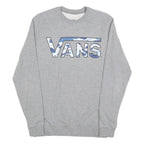 VANS Mens Grey Crew Neck XS Cotton Blend Sweatshirt Pullover Logo Print