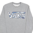 VANS Mens Grey Crew Neck XS Cotton Blend Sweatshirt Pullover Logo Print