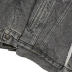 LEVI'S Trucker Mens Black Denim Jacket S Cotton Blend Sherpa Lined Button Front