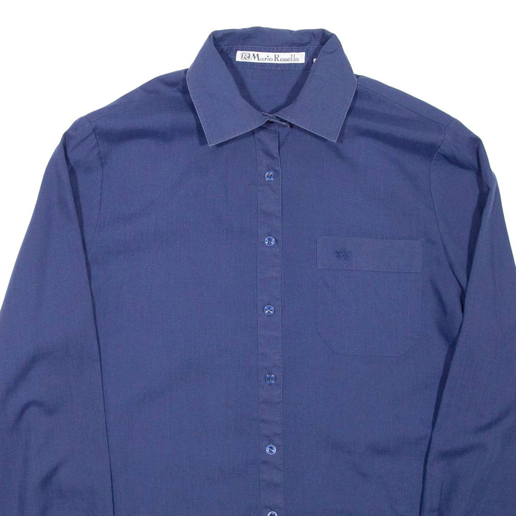 MARIO ROSELLA Womens Shirt Blue Collared Long Sleeve L
