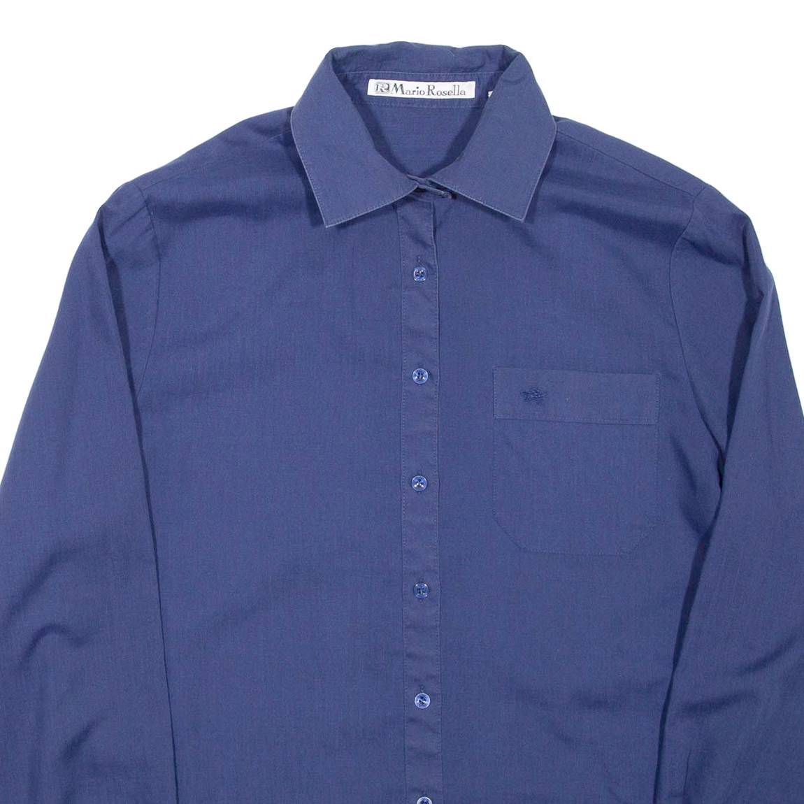 MARIO ROSELLA Womens Shirt Blue Collared Long Sleeve L
