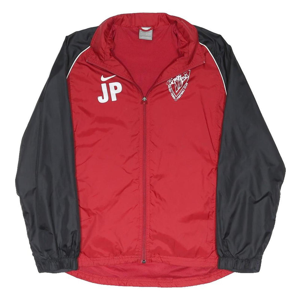 NIKE Boys Red & Black Football Club Zip Jacket 12Y Polyester Blend Sportswear