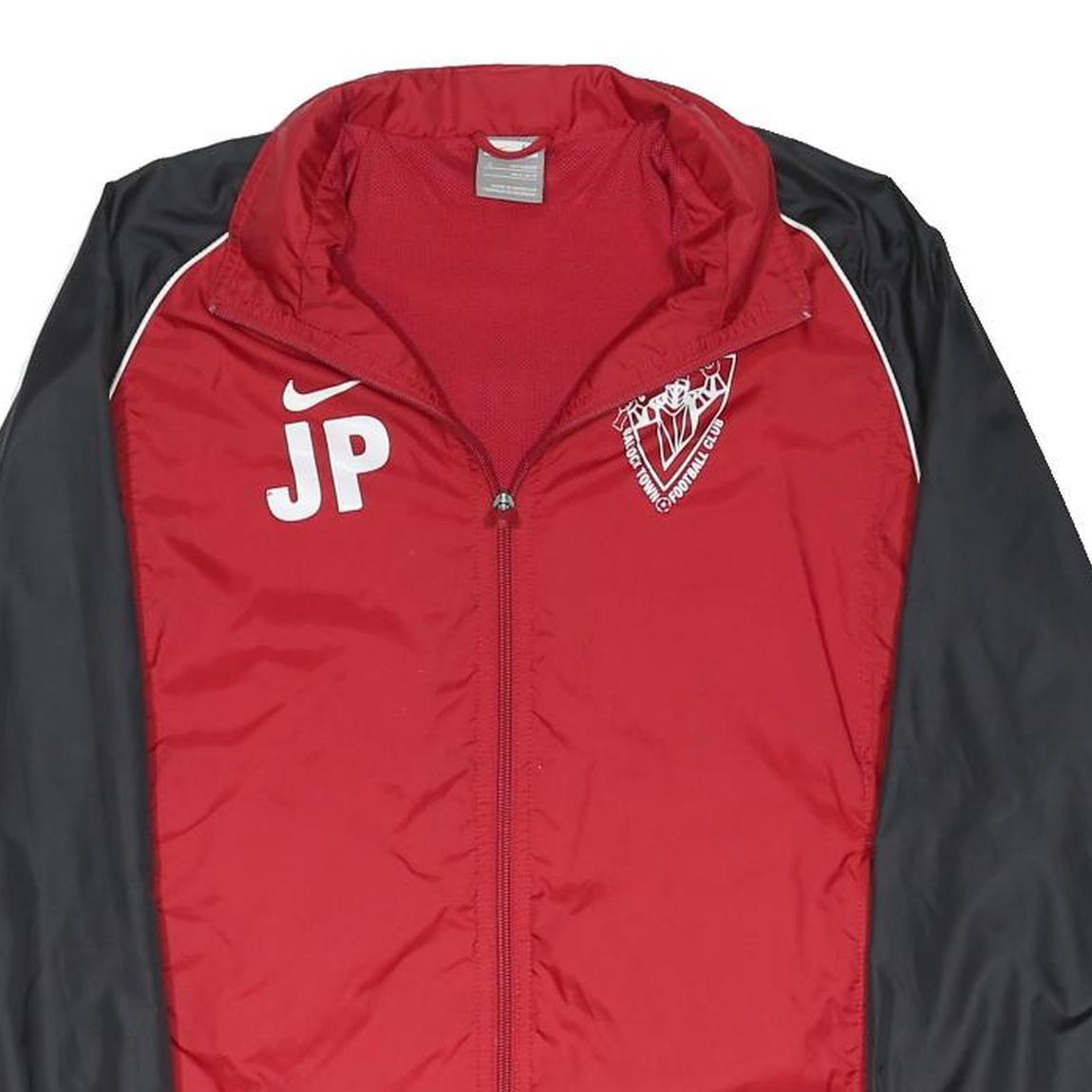 NIKE Boys Red & Black Football Club Zip Jacket 12Y Polyester Blend Sportswear