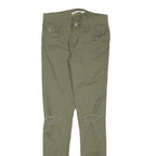 LEVI'S Womens Cotton Blend Green Slim Skinny Trousers W25 L29 Casual Stretch