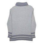 GUESS Mens Grey & Light Grey Plain Pullover Roll Neck Basic Knit S Cotton Jumper