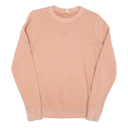 REEBOK Womens Beige XS Crew Neck Cotton Sweatshirt Embroidered Logo Casual