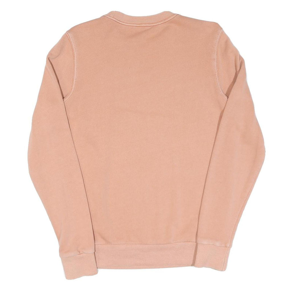 REEBOK Womens Beige XS Crew Neck Cotton Sweatshirt Embroidered Logo Casual