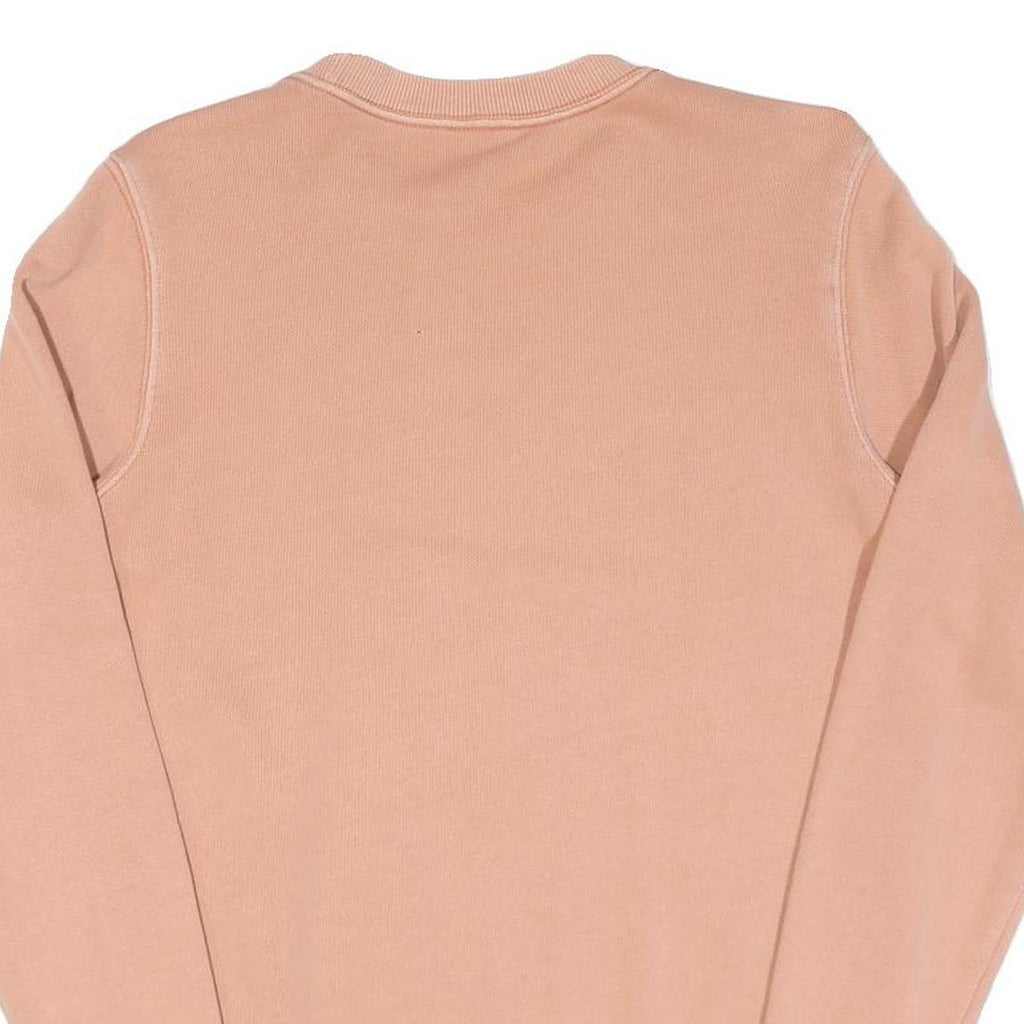 REEBOK Womens Beige XS Crew Neck Cotton Sweatshirt Embroidered Logo Casual