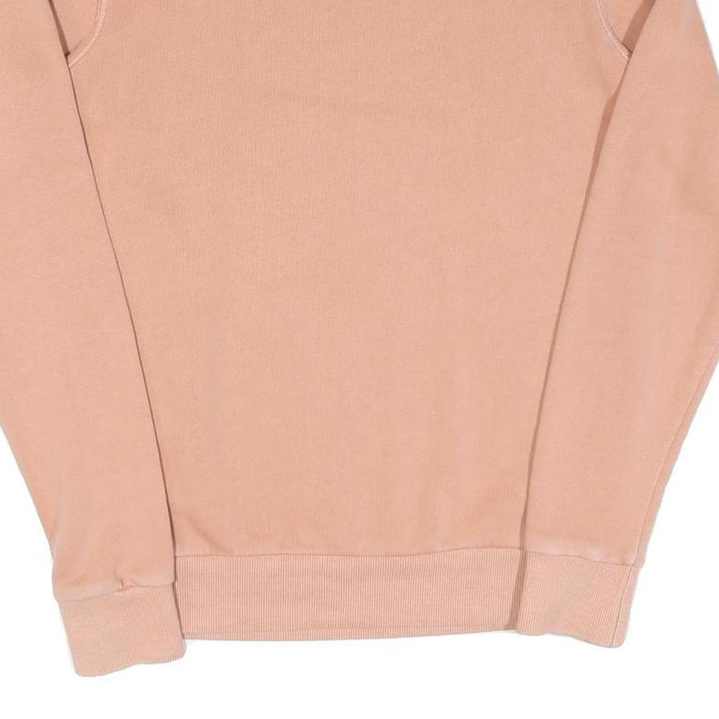 REEBOK Womens Beige XS Crew Neck Cotton Sweatshirt Embroidered Logo Casual