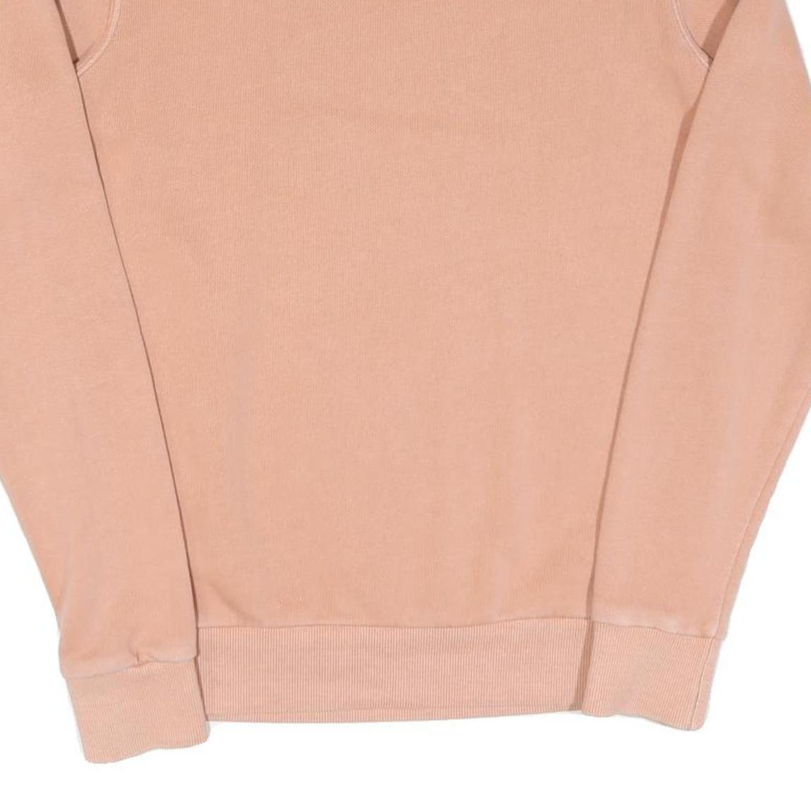 REEBOK Womens Beige XS Crew Neck Cotton Sweatshirt Embroidered Logo Casual