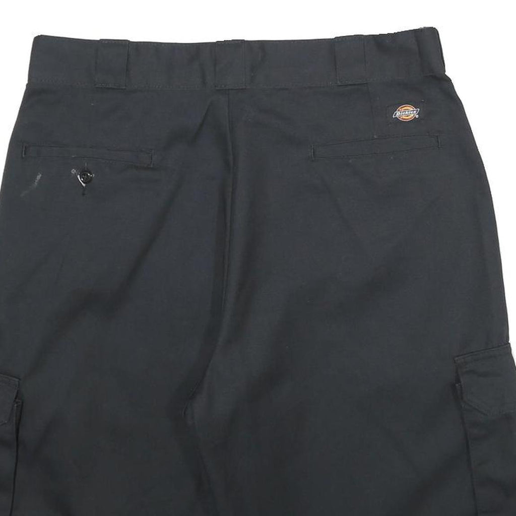 DICKIES Mens Black Cargo Shorts L W34 Workwear Polyester Blend Loose Fit