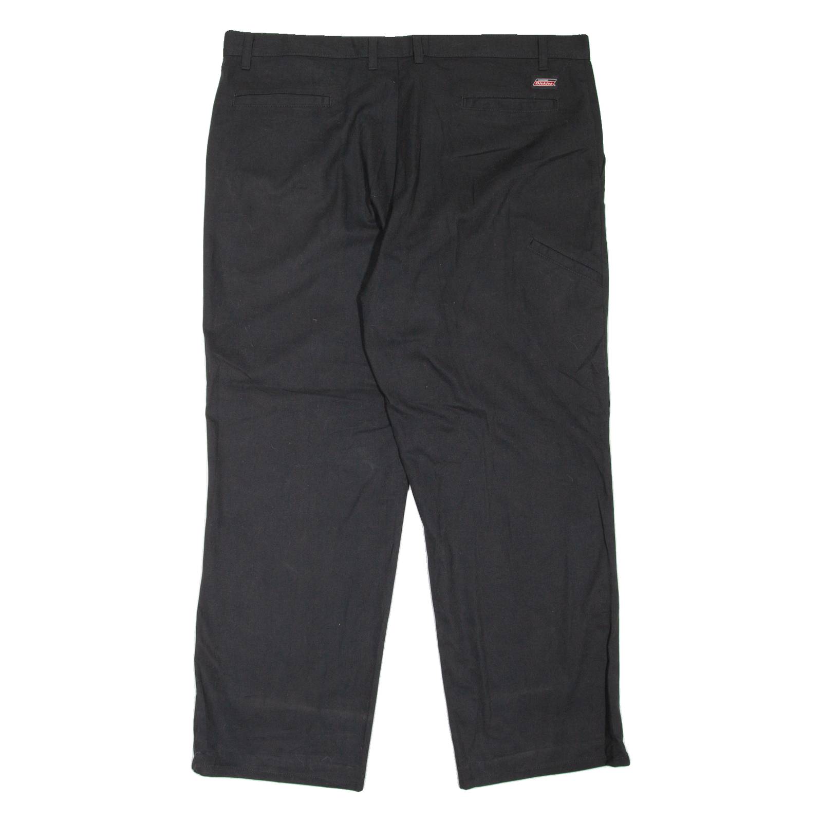 DICKIES Workwear Mens Trousers Black Loose Straight W40 L30