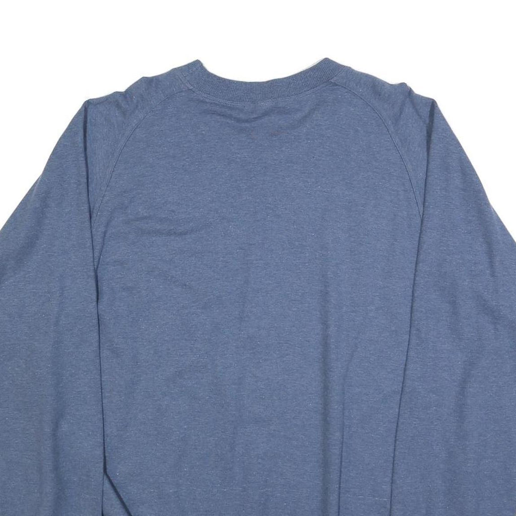 Mens Blue Sweatshirt XL Cotton Blend Crew Neck Pullover S M L XL Day Night
