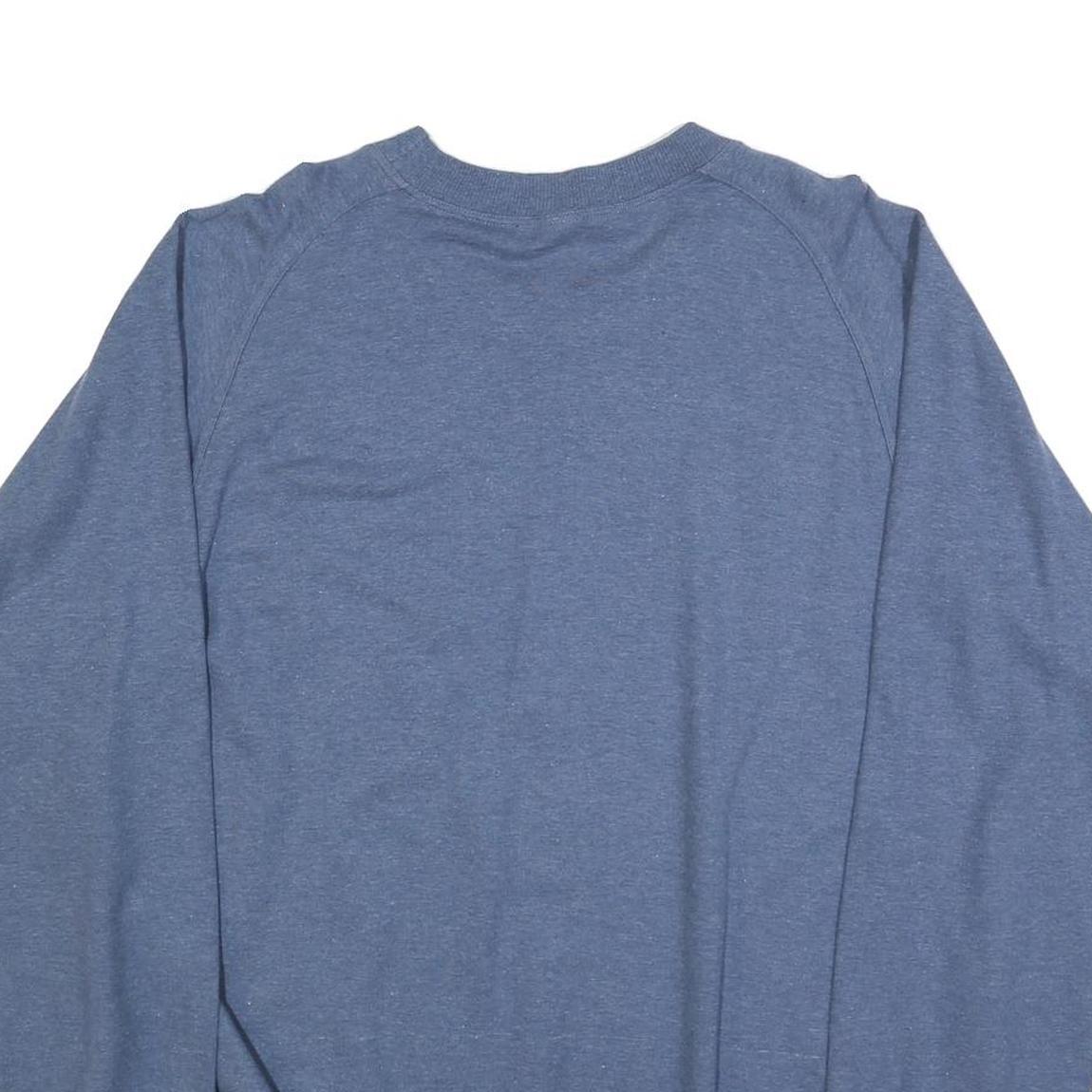 Mens Blue Sweatshirt XL Cotton Blend Crew Neck Pullover S M L XL Day Night