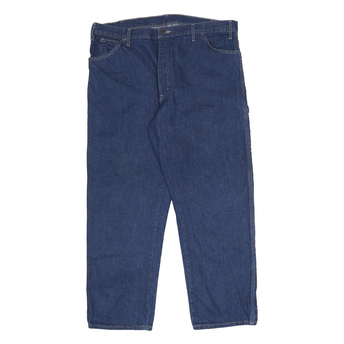 DICKIES Mens Relaxed Blue Denim Jeans W40 L32 Workwear Carpenter Pockets Zip