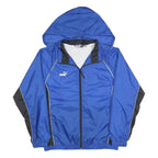 PUMA Mens Blue & Black Track Jacket M Polyester Hooded Zip Athletic Sportswear