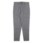 SONNY BONO Womens Cotton Blend Grey Slim Tapered Trousers W30 L28 Formal