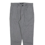 SONNY BONO Womens Cotton Blend Grey Slim Tapered Trousers W30 L28 Formal