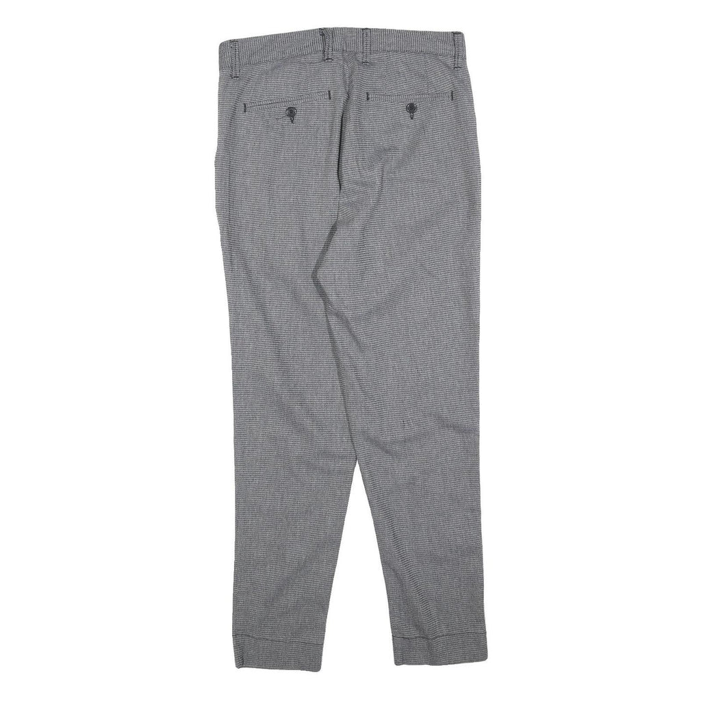 SONNY BONO Womens Cotton Blend Grey Slim Tapered Trousers W30 L28 Formal