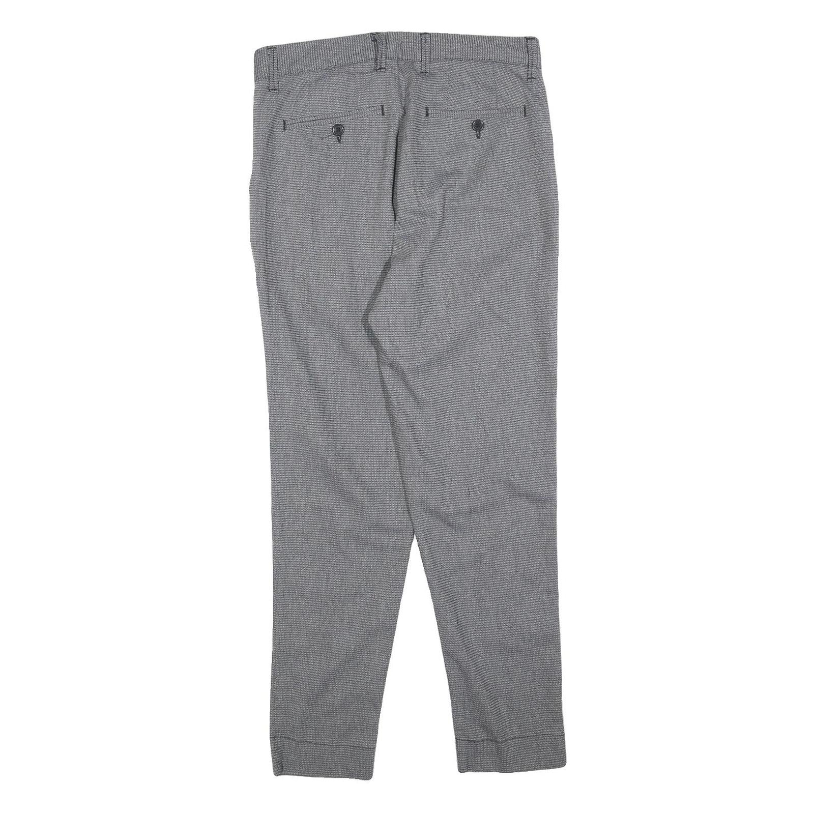 SONNY BONO Womens Cotton Blend Grey Slim Tapered Trousers W30 L28 Formal