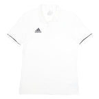 ADIDAS Mens White Polo Shirt L Cotton Blend Climalite Short Sleeve Basic