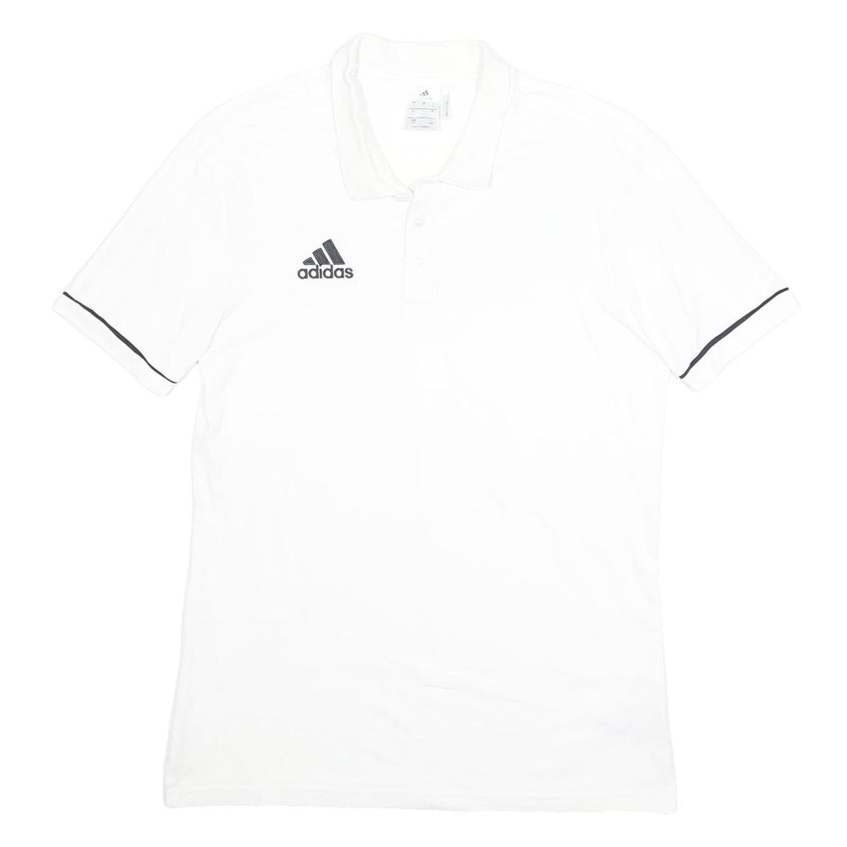 ADIDAS Mens White Polo Shirt L Cotton Blend Climalite Short Sleeve Basic