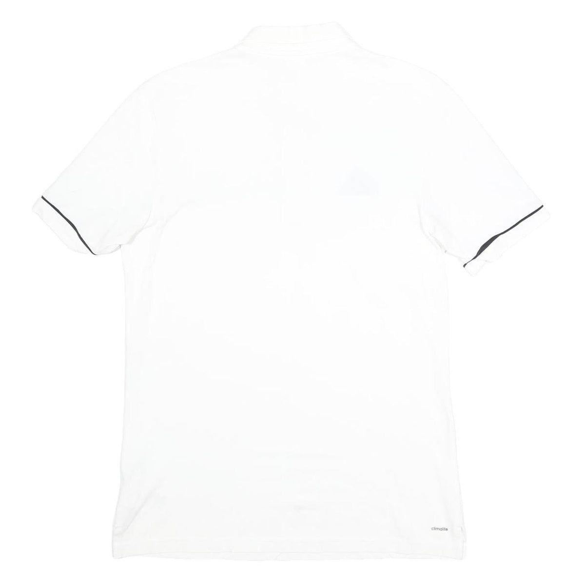 ADIDAS Mens White Polo Shirt L Cotton Blend Climalite Short Sleeve Basic