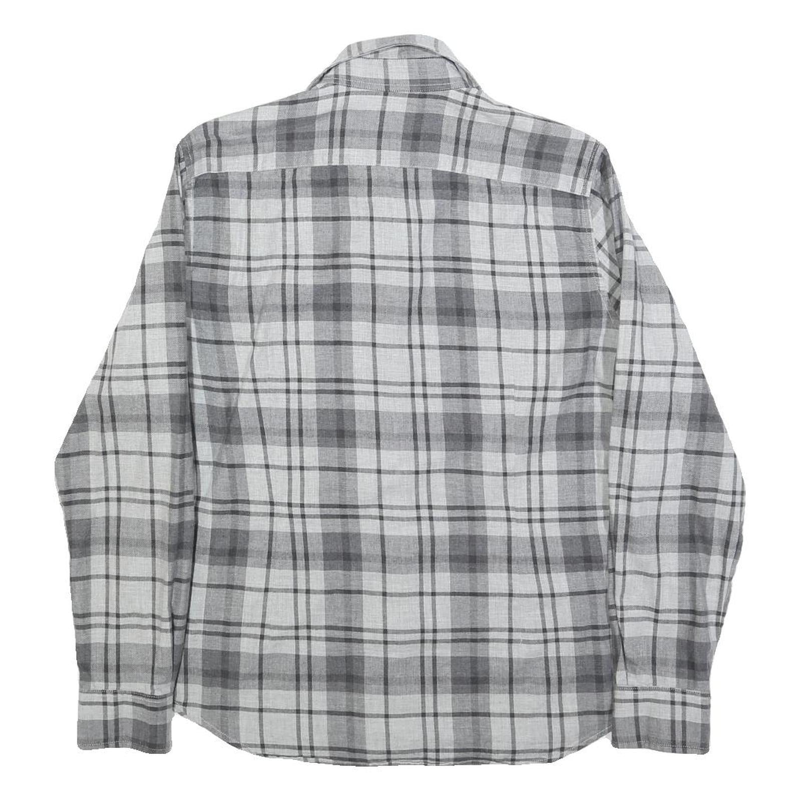 LAUREN RALPH LAUREN Womens Grey Check Shirt L Casual Cotton Blend Long Sleeve