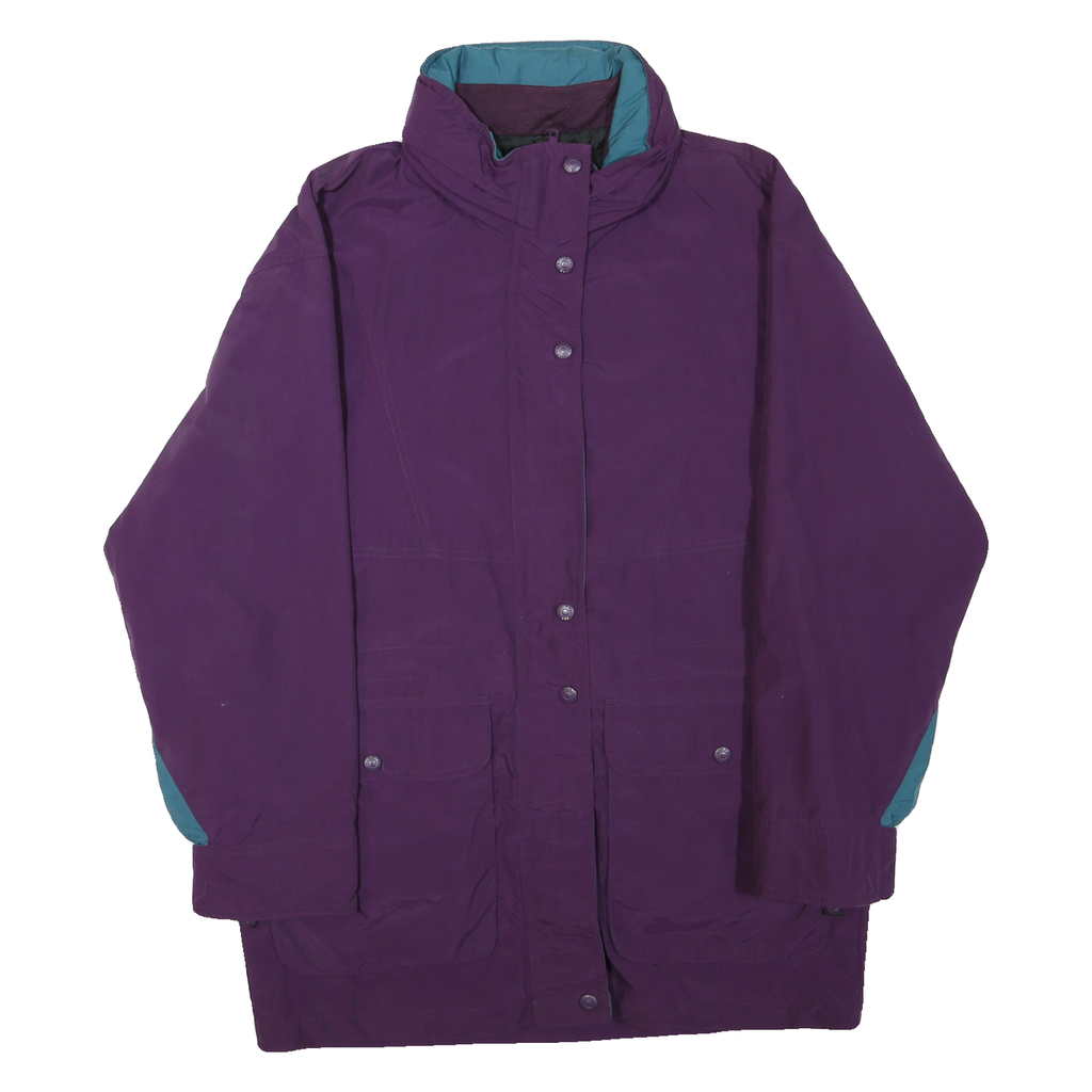 WOOLRICH Womens Purple & Teal Outdoor Jacket S Polyester Blend Zip Pocketed