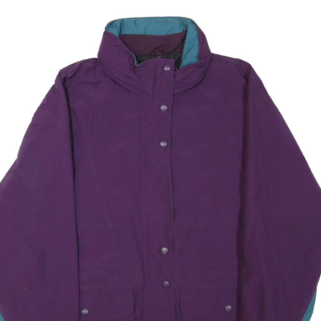 WOOLRICH Womens Purple & Teal Outdoor Jacket S Polyester Blend Zip Pocketed