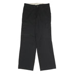 DICKIES Mens Polyester Blend Black Regular Straight Trousers W32 L32 Workwear