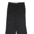 DICKIES Mens Polyester Blend Black Regular Straight Trousers W32 L32 Workwear
