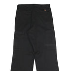 DICKIES Mens Polyester Blend Black Regular Straight Trousers W32 L32 Workwear