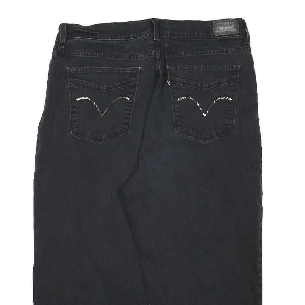 LEVI'S Womens Black Denim Casual Shorts L W30 Classic Fit Button Closure