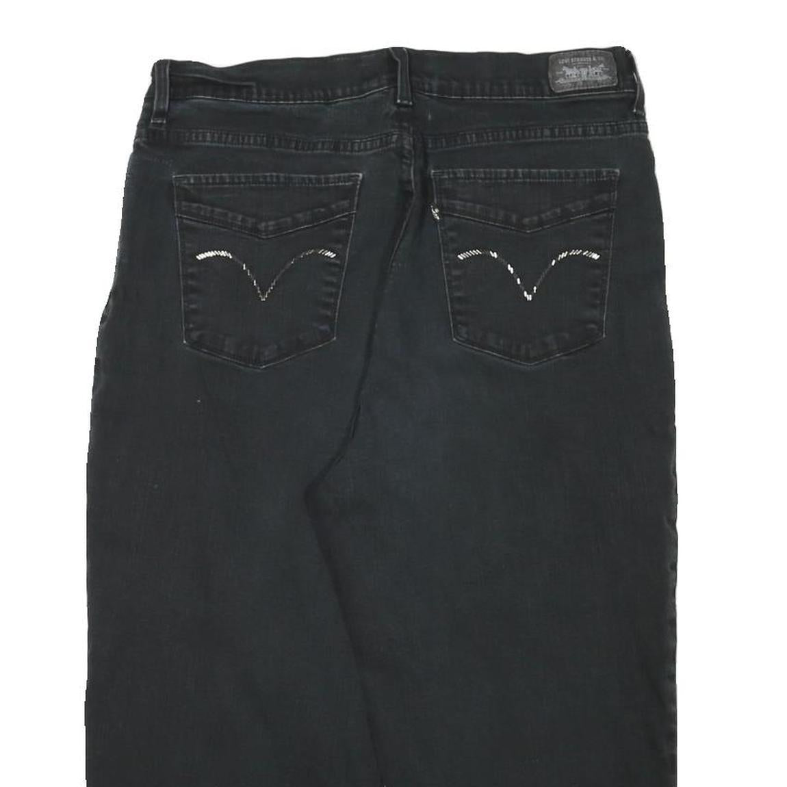 LEVI'S Womens Black Denim Casual Shorts L W30 Classic Fit Button Closure