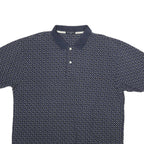 NAUTICA Mens Blue Cotton Short Sleeve Printed 2XL Polo Shirt Classic Fit