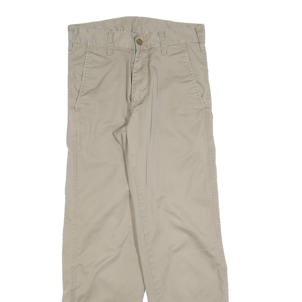 CARHARTT Mens Relaxed Beige Cotton Blend Trousers W28 L32 Zip Casual Workwear