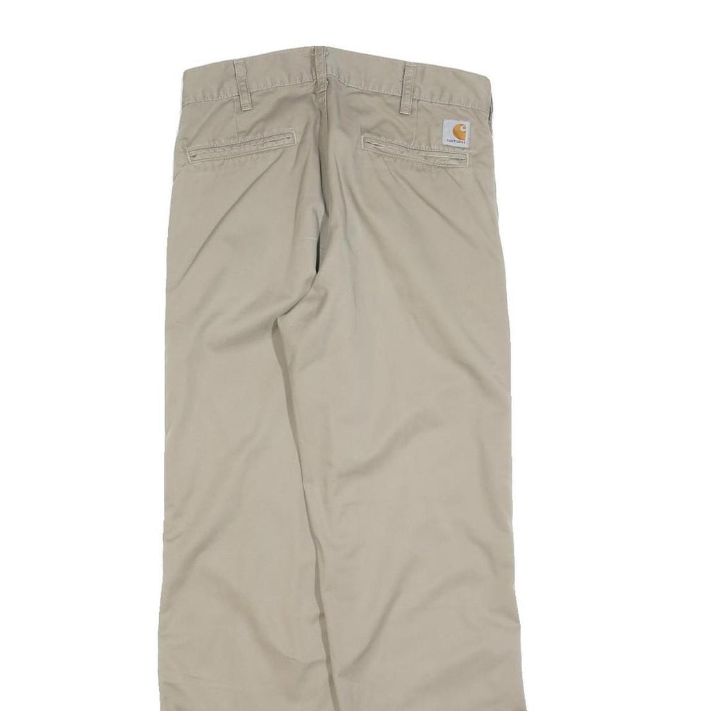 CARHARTT Mens Relaxed Beige Cotton Blend Trousers W28 L32 Zip Casual Workwear