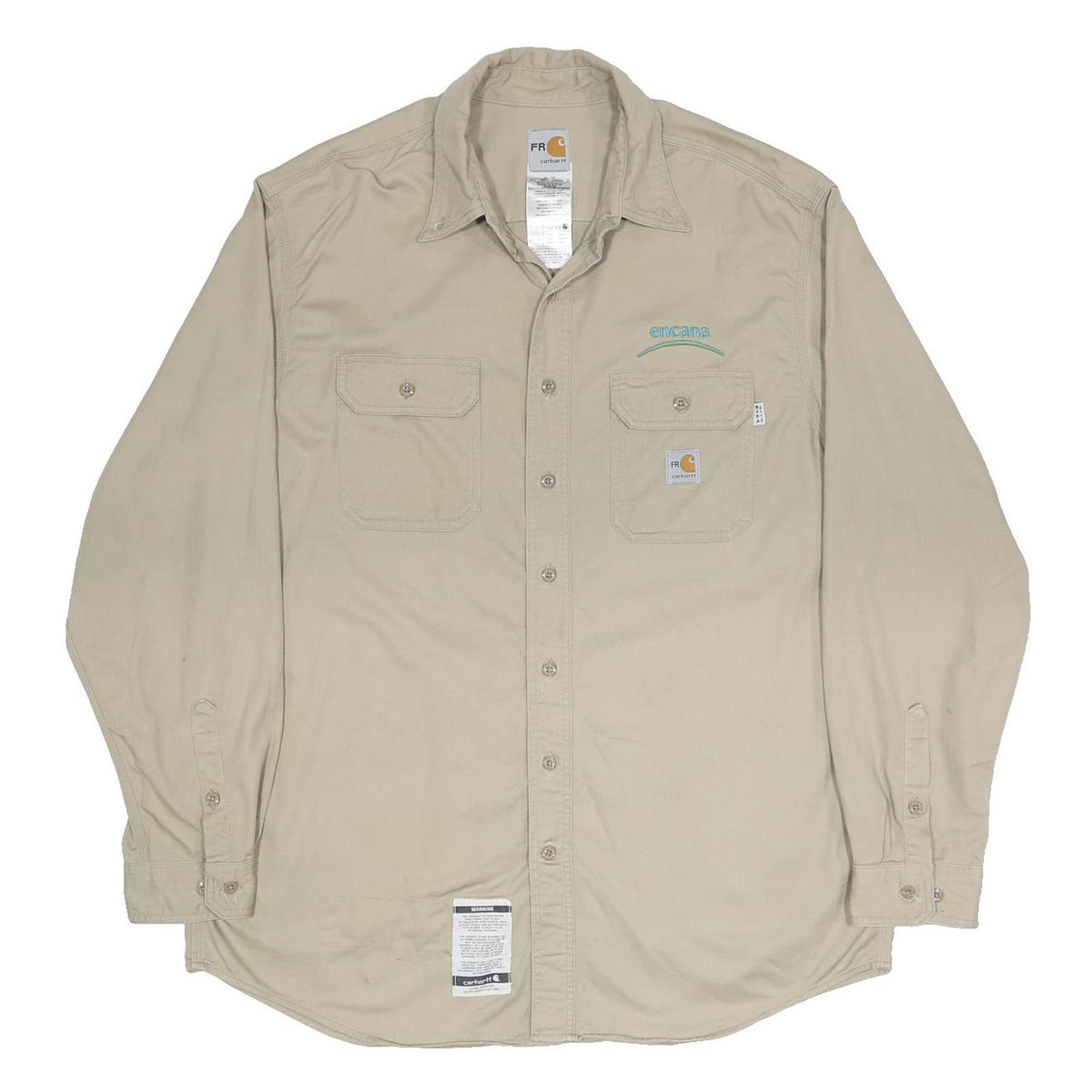 CARHARTT Mens Beige Workwear Shirt XL Cotton Blend Durable Pockets