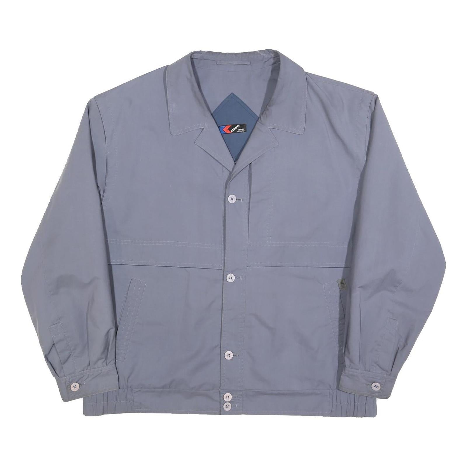KEMPEL Mens Blue Jacket XL Cotton Blend Button Closure Classic Fit Casual