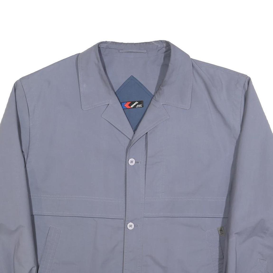 KEMPEL Mens Blue Jacket XL Cotton Blend Button Closure Classic Fit Casual